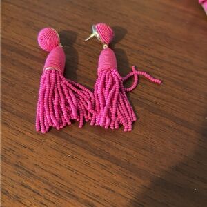Hot pink dangle earrings